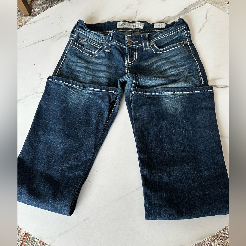BKE Denim Women Jeans Size 27R Blue Sabrina Bootcut Low Rise